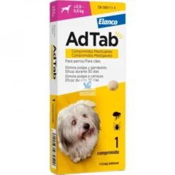 ADTAB PERRO 2,5-5,5 kg (Rosa) Comprimidos Antiparasitario para Perros