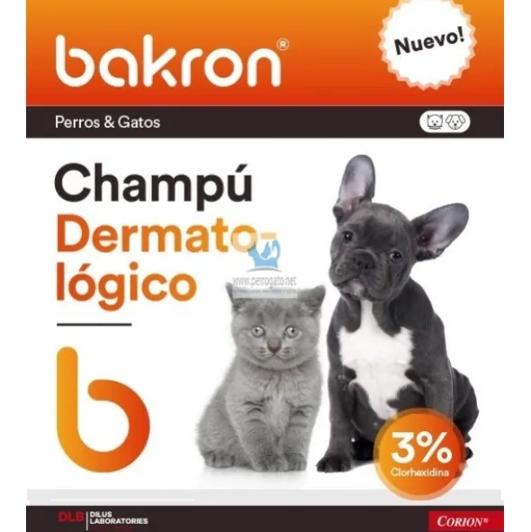 BAKRON 200 ml Champu con Clohexidina para Perros y Gatos
