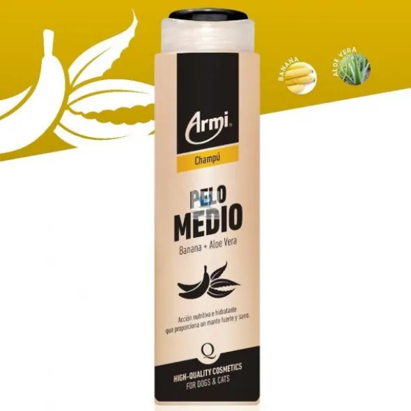 CHAMPU PELO MEDIO BANANA + ALOE ARMI Champu para Perros