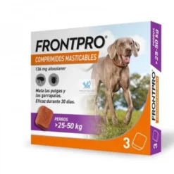 FRONTPRO MASTICABLE 25-50 kg XL 3 Comprimidos Antiparasitarios para Perros