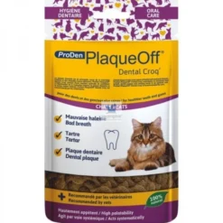 PLAQUEOFF CAT DENTAL CROQ'S 60 gramos Higiene Bucal de Gatos