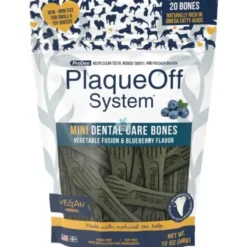 PLAQUEOFF DENTAL MINI BONES ARANDANOS 340 Gramos Higiene dental de Perros