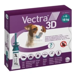 VECTRA 3D 3 Pipetas 4-10 kg Antiparasitario Externo Pipetas para perros